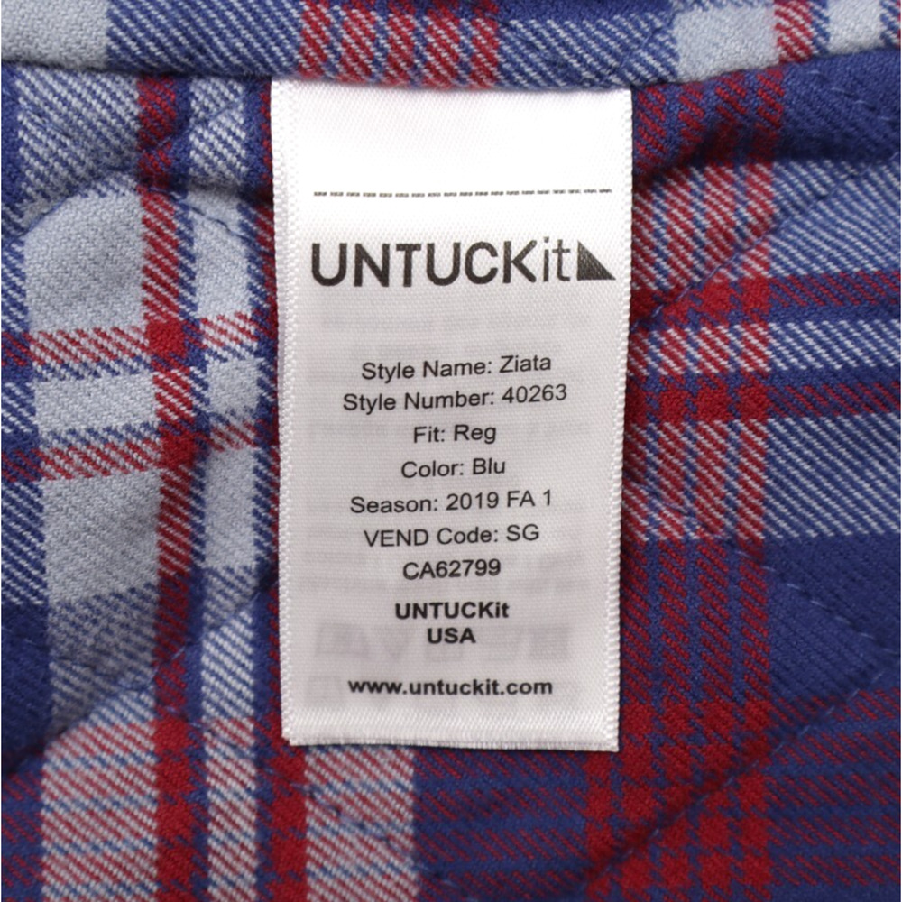 Untuckit Men's Ziata Flannel Lined Button Up Jacket/Overshirt Shacket Blue Sz XL - Picture 8 of 12